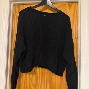American Eagle Cropped Oversized Crew Neck Sweater